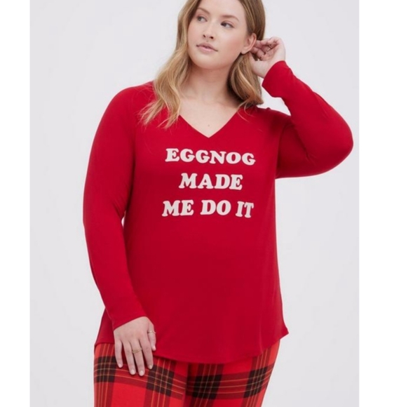 Torrid Eggnog Classic Raglan Tee - Picture 1 of 7
